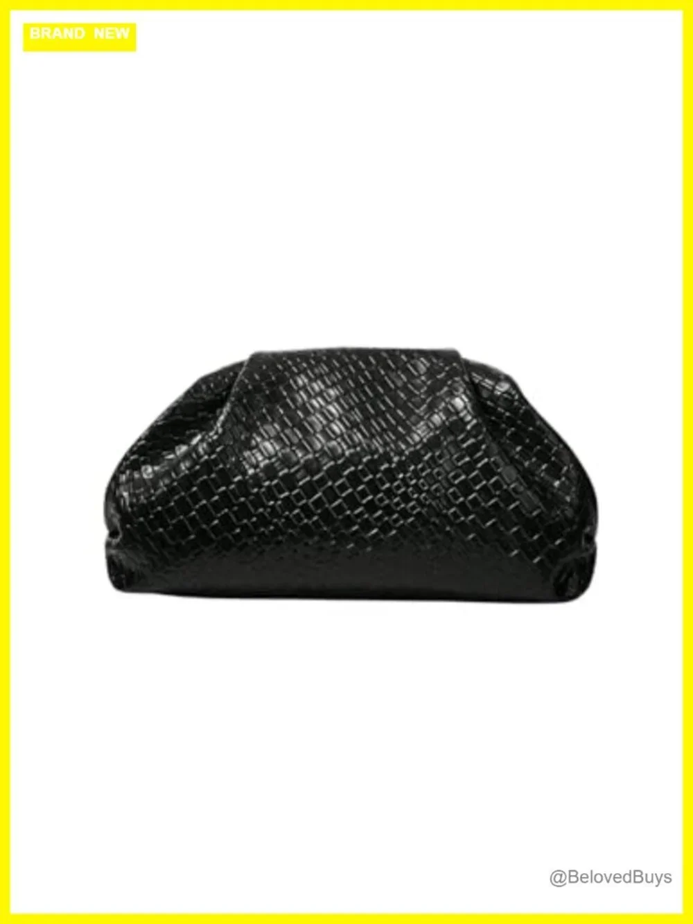 Elegant Faux PU Leather Woven Clutch Evening Bag